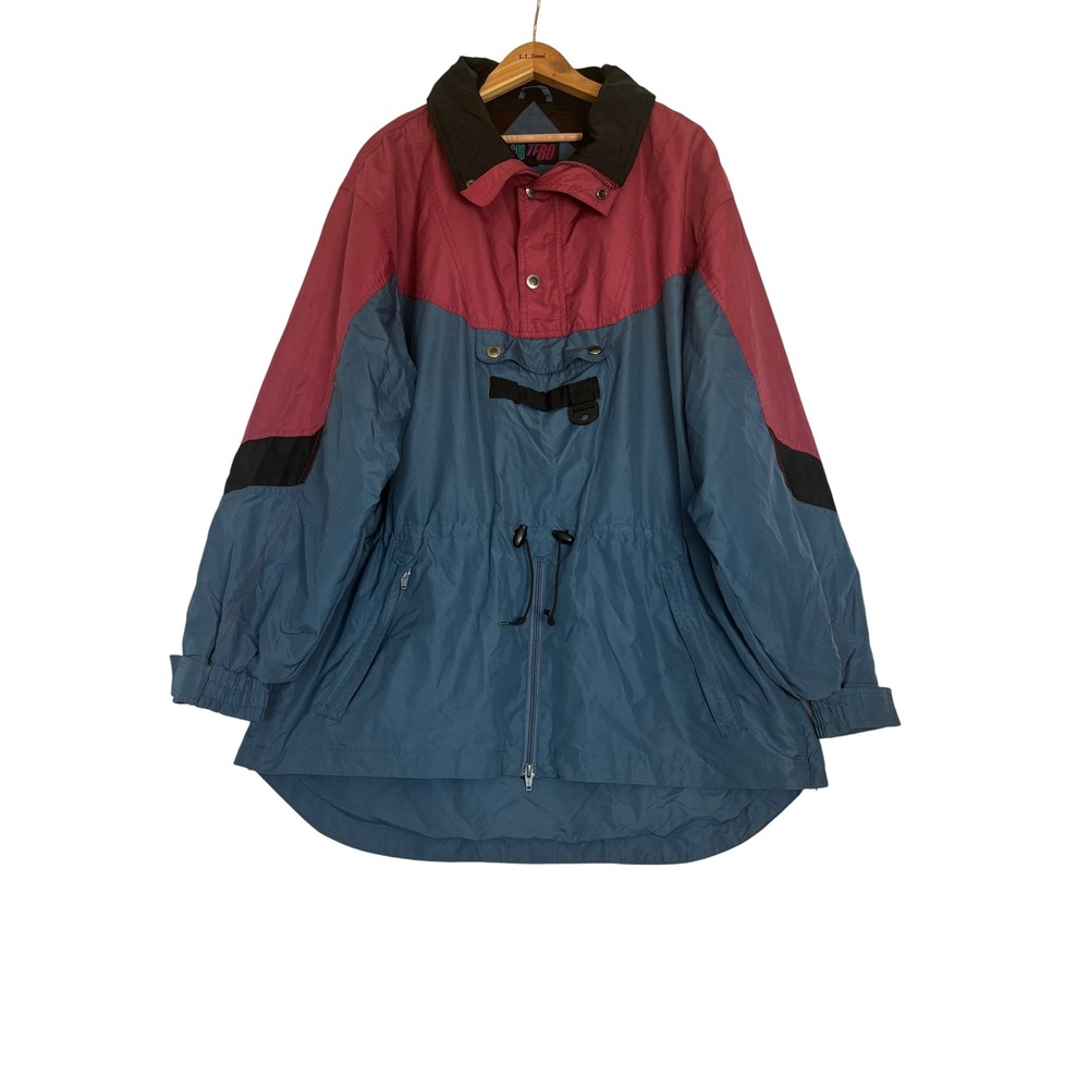Vintage Sub Zero WeatherZone Anorak Jacket Blue Burgundy Colorblock Unisex Large